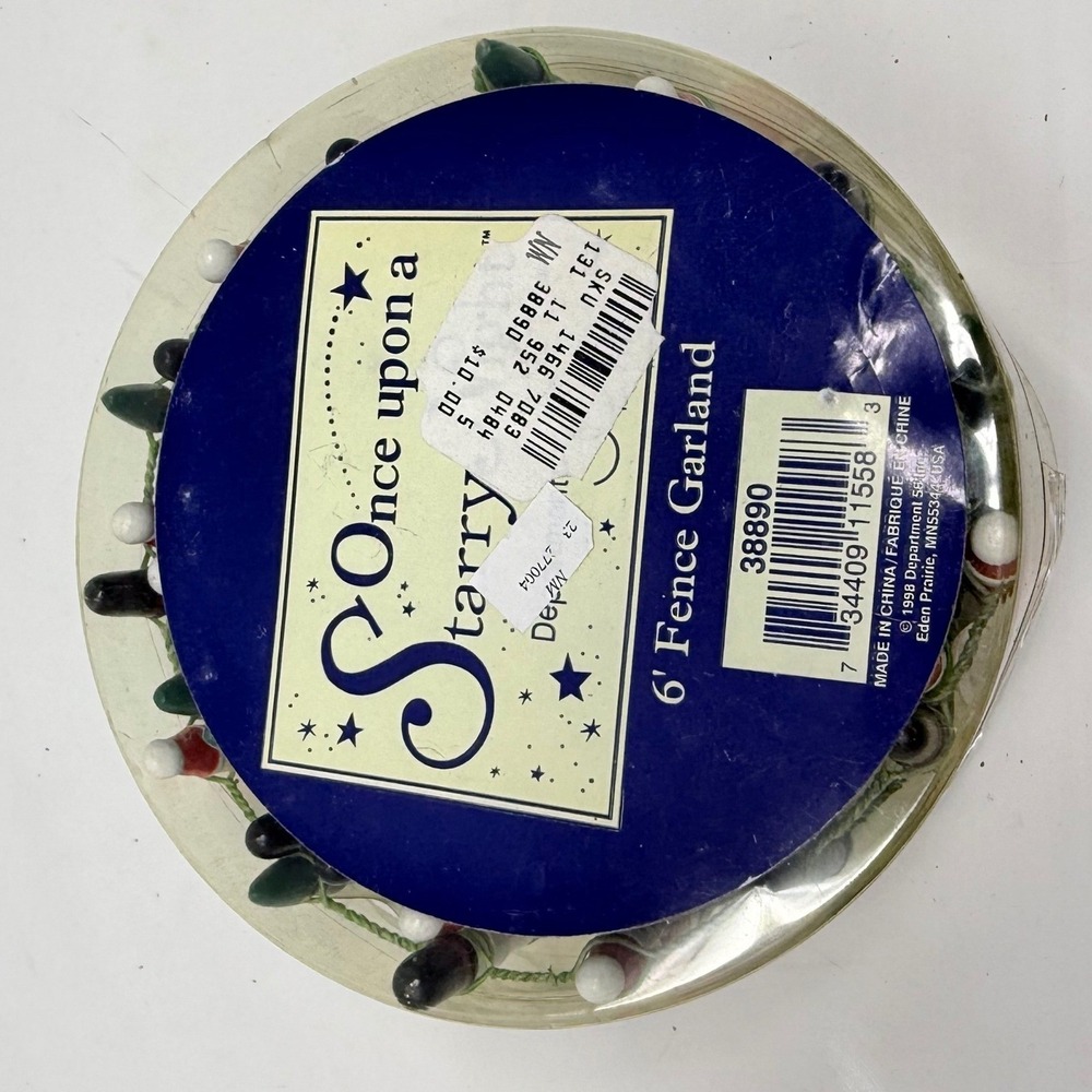 Dept 56 Once Upon a Starry Night 6ft Fence Garland Santa Snowman Wood 38890